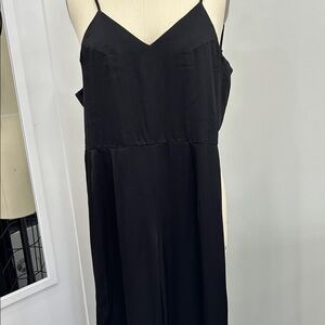 Elegant Black satin Spaghetti Strap jumpsuit